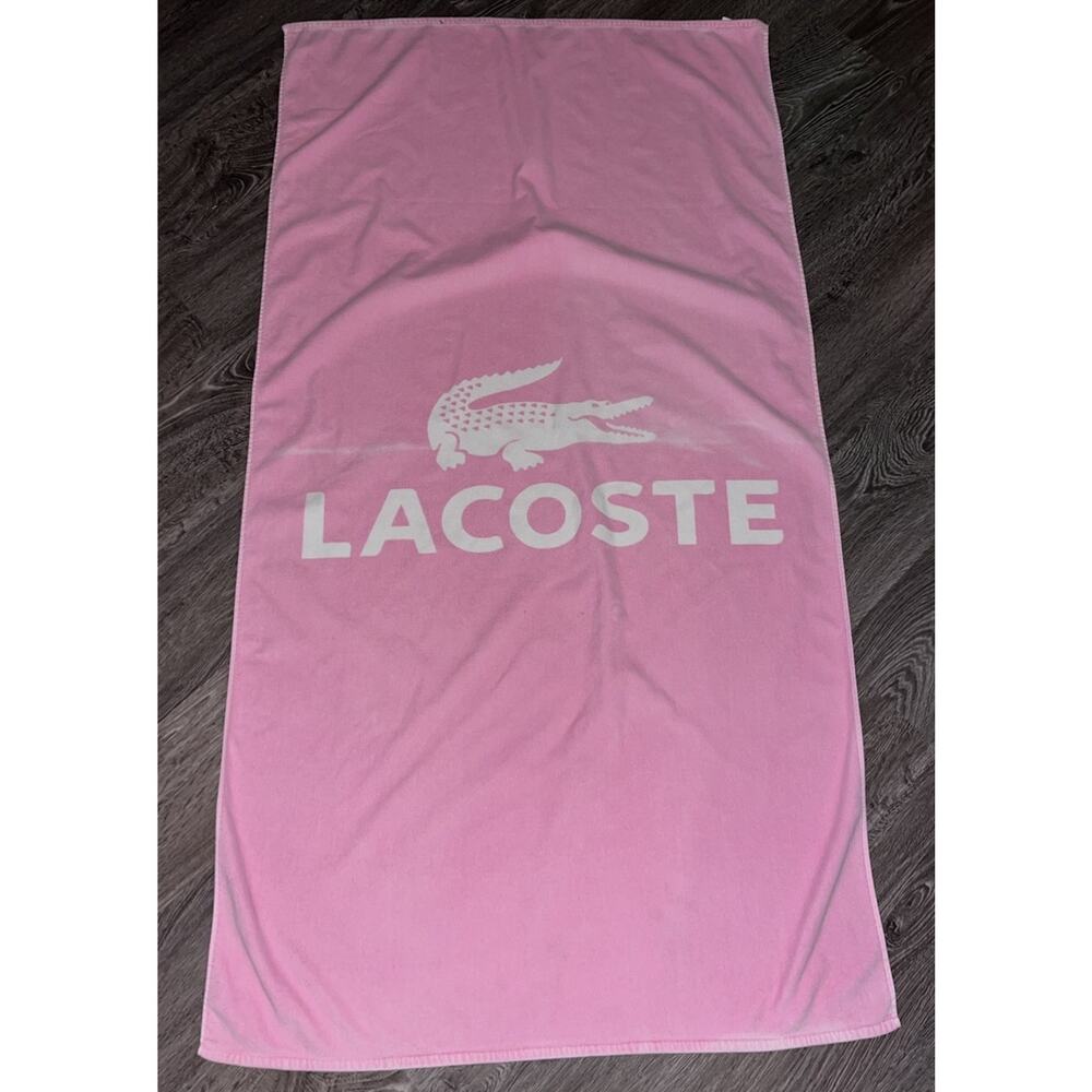 Lacoste 100% Cotton Extra Large Beach Towel, 36" X 65" COLOR Baby Pink (4)